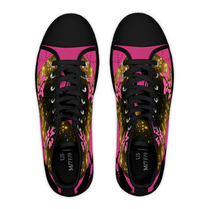 Magical Butterflies Women's High Top Canvas Shoes - Sneakers - Black - Top