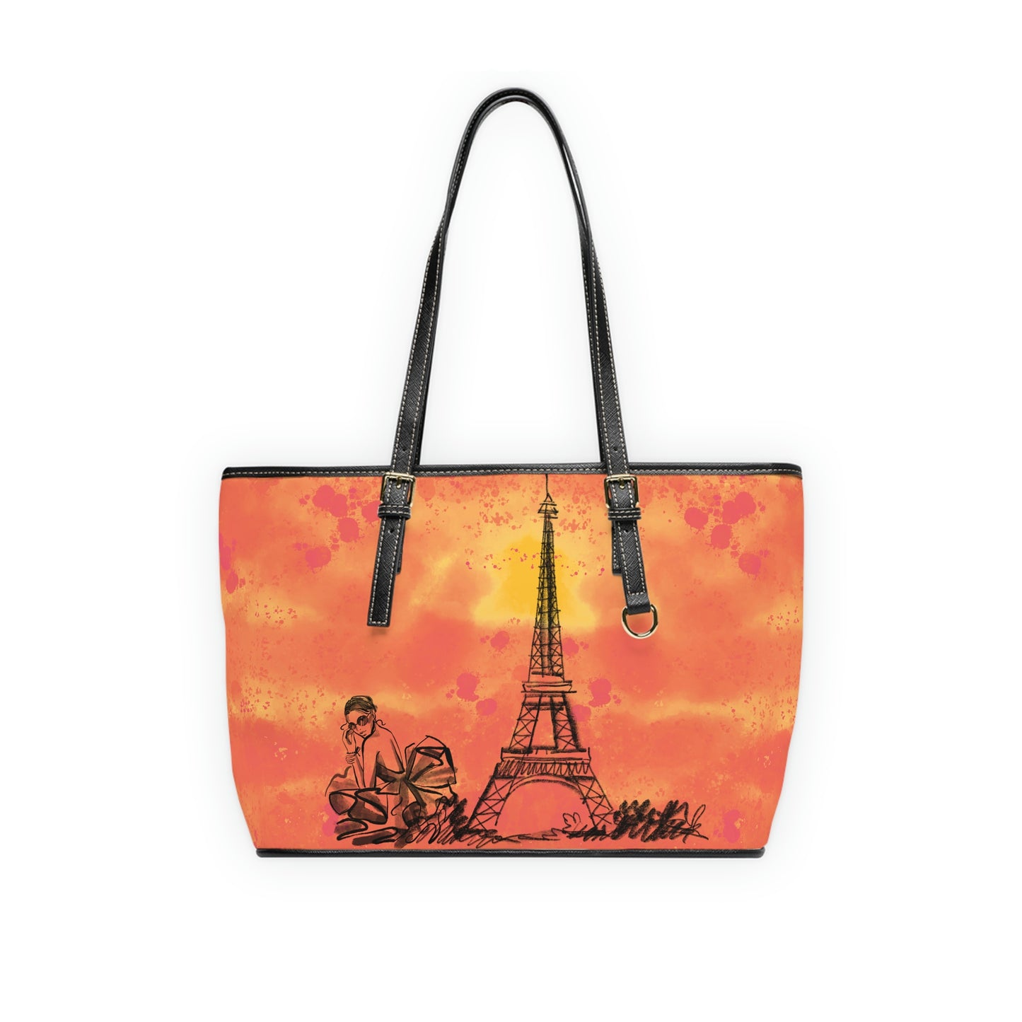 French Sunset PU Leather Shoulder Bag - Leather Tote Bag - Stylish Tote Bag