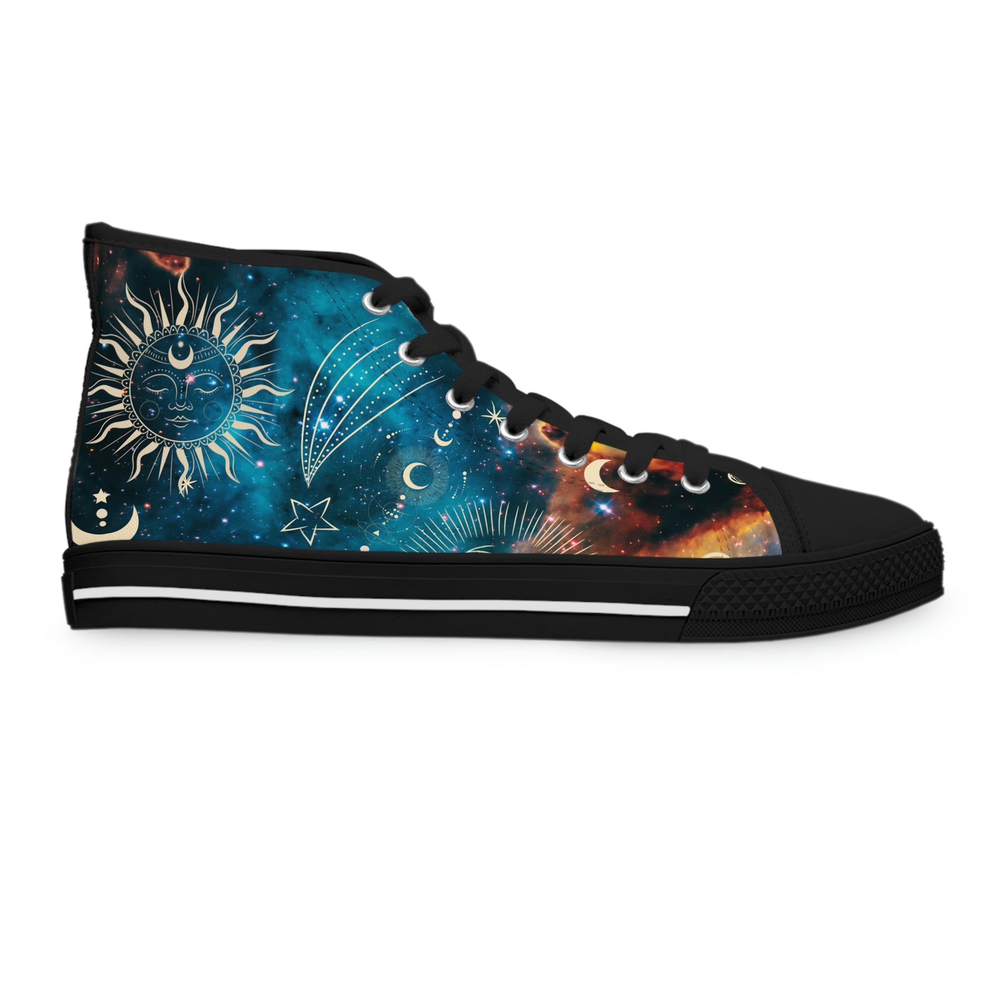 Constellations Women's High Top Canvas Shoes - Sneakers - Black - Right