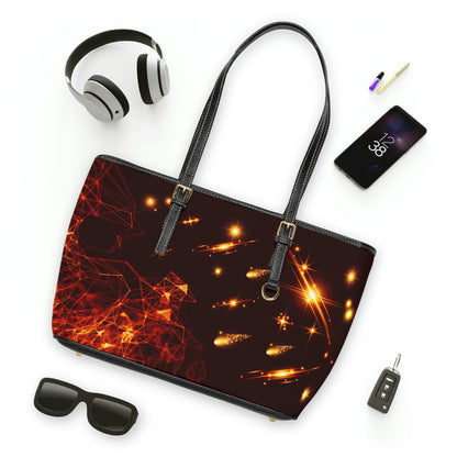 Fireball PU Leather Shoulder Bag - Leather Tote Bag - Stylish Bag