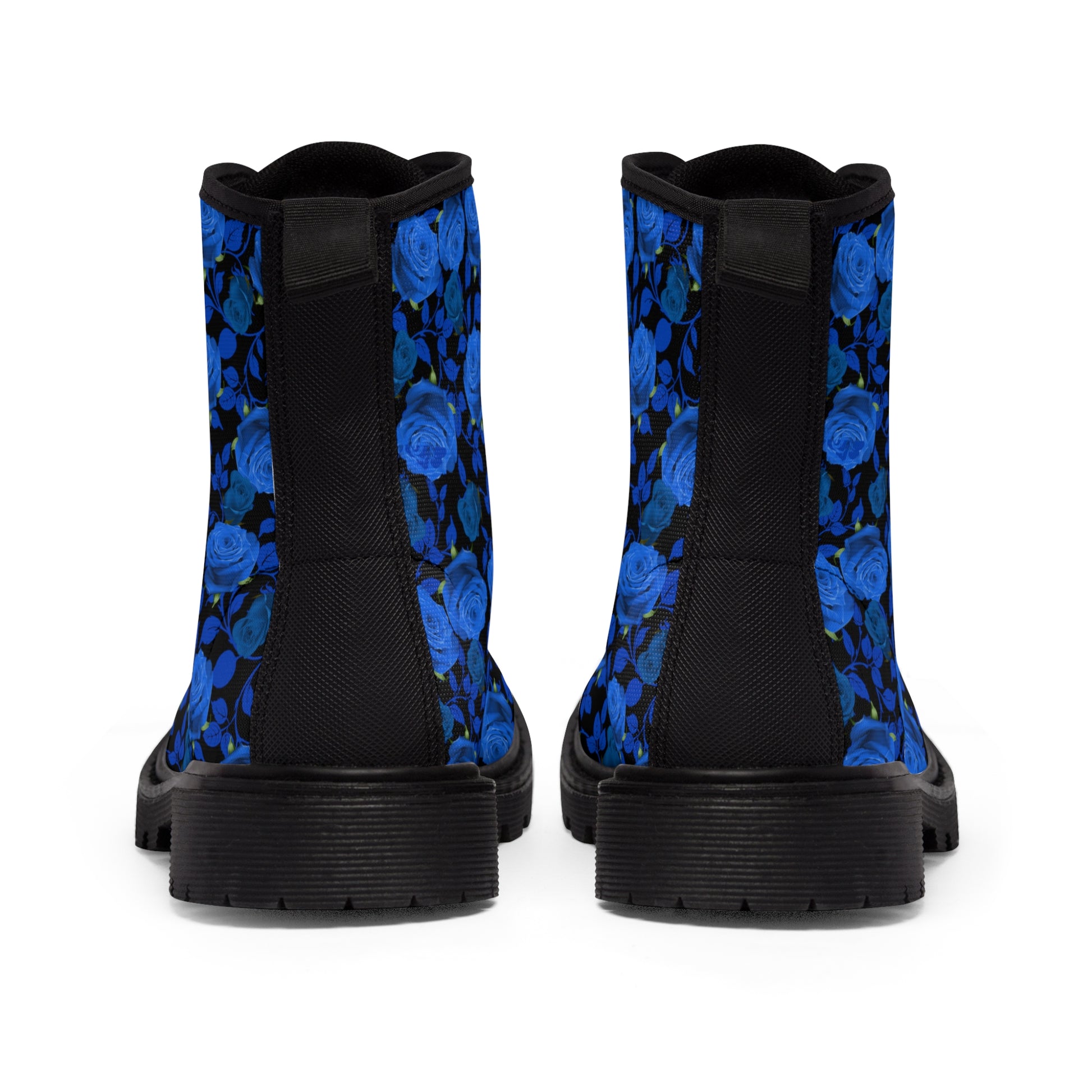 Blue Roses Women's Canvas Boots - Women’s Boots - Black - Back