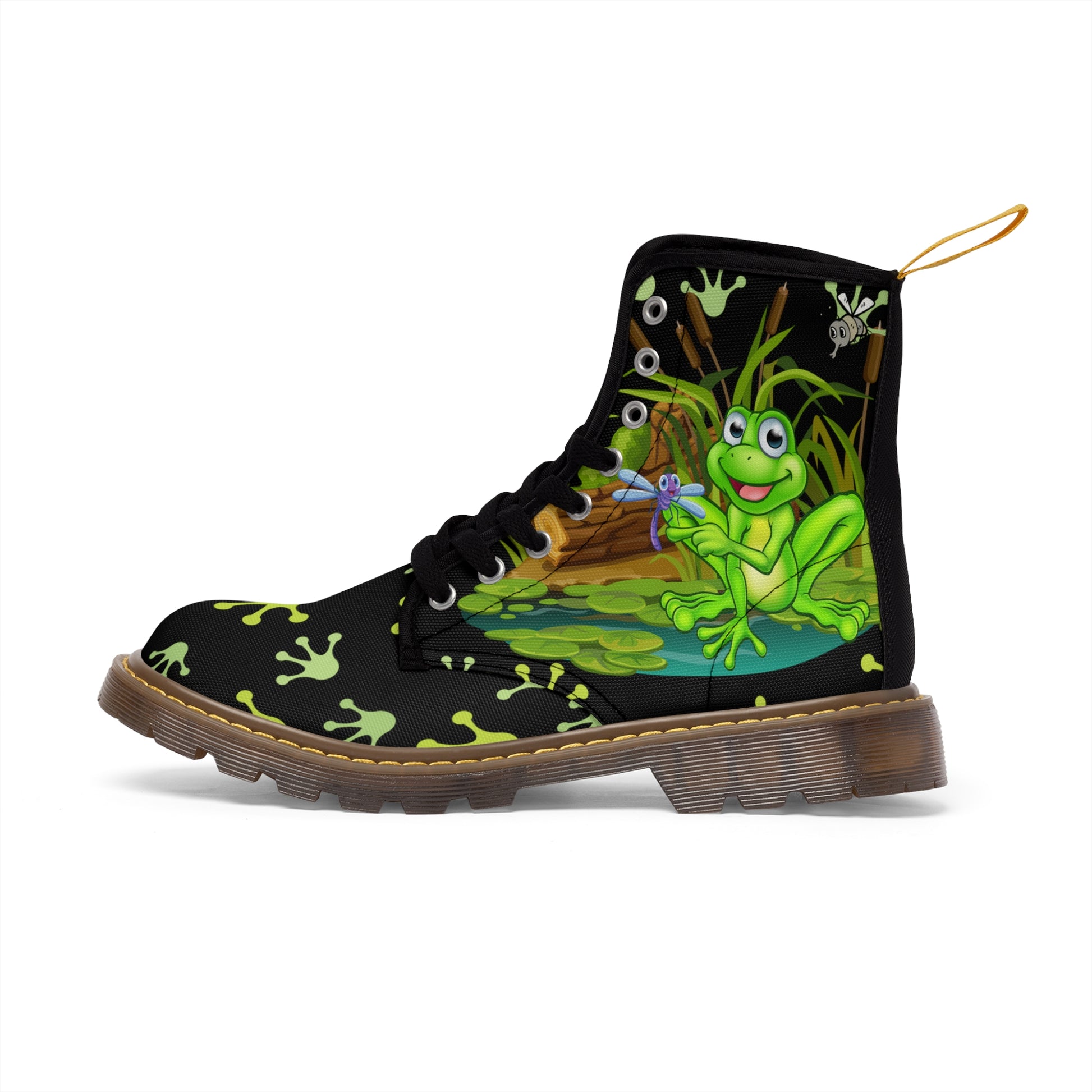 Frog In The Pond Women's Canvas Boots - Women’s Boots - Brown - Left