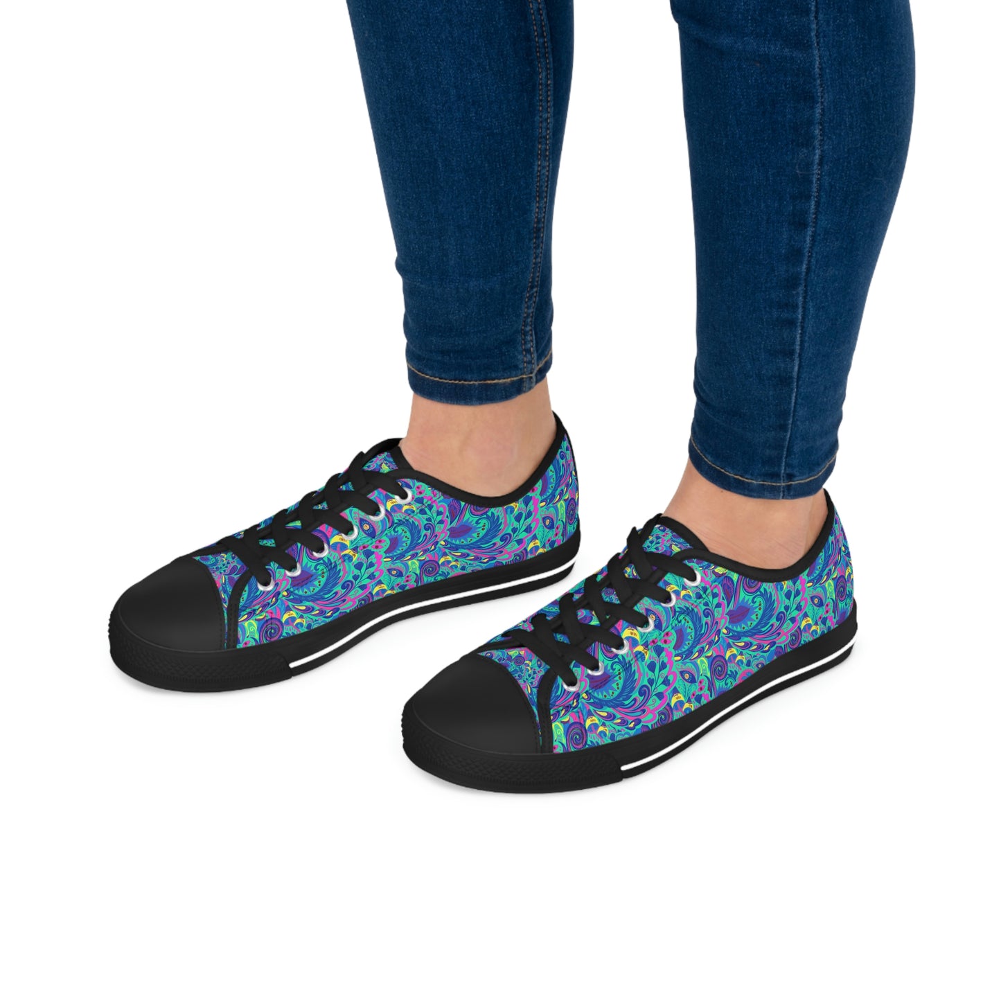 Colourful Hippie Women's Low Top Canvas Shoes - Sneakers - Black