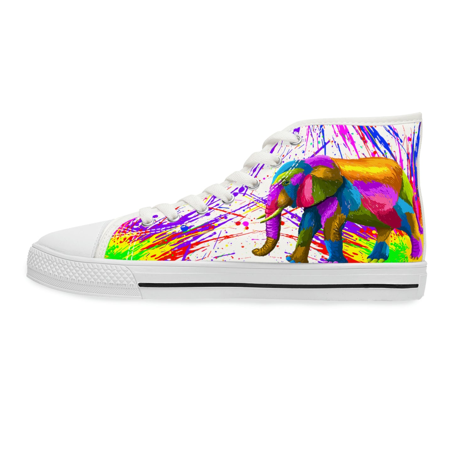 Elephant Women's High-Top Canvas Shoes - Sneakers - White - Left