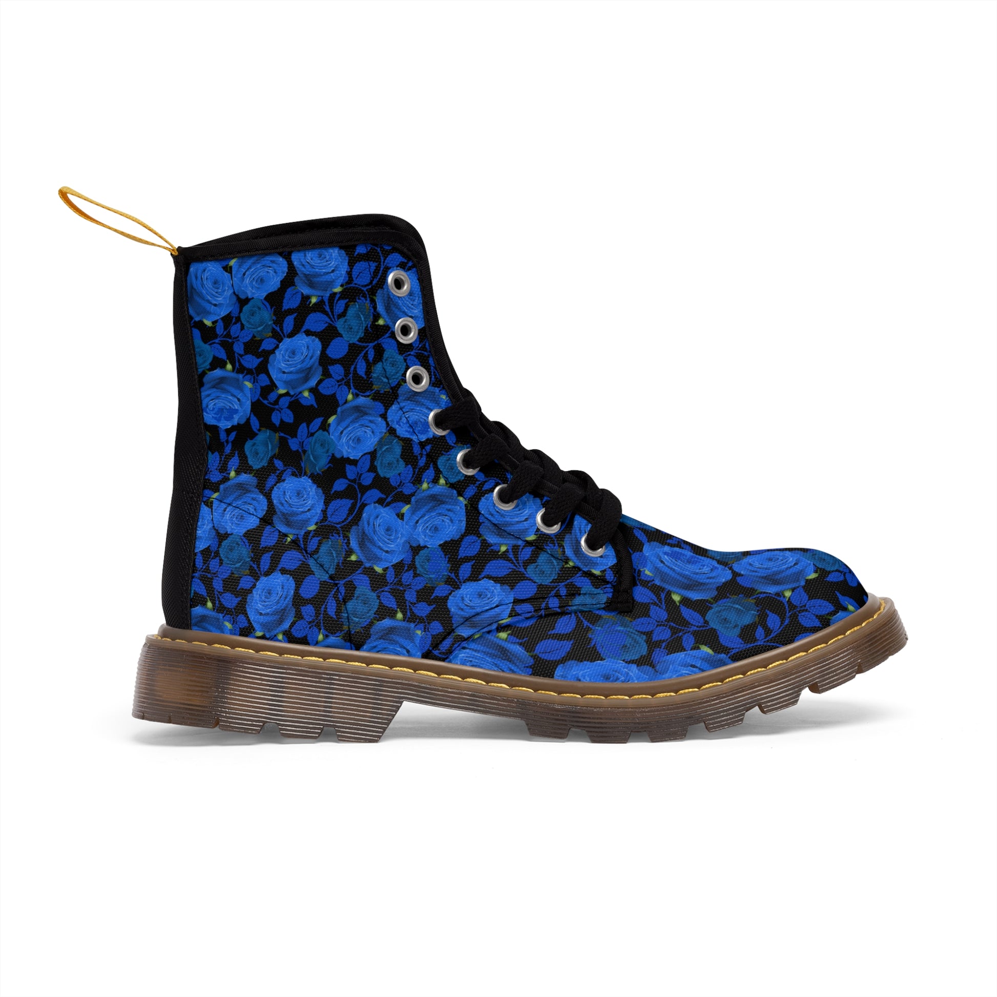 Blue Roses Women's Canvas Boots - Women’s Boots - Brown - Right