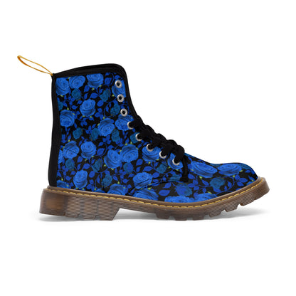 Blue Roses Women's Canvas Boots - Women’s Boots - Brown - Right