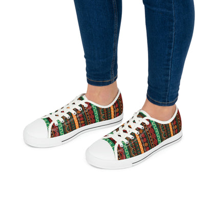 African Pattern Women's Low Top Canvas Shoes - Sneakers - White - On The Go