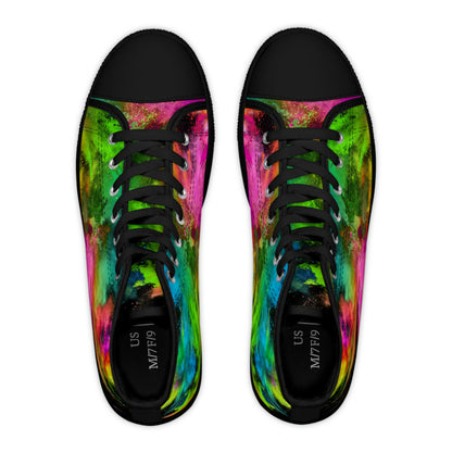 Colourful Clouds Women's High Top Canvas Shoes - Sneakers - Black - Top