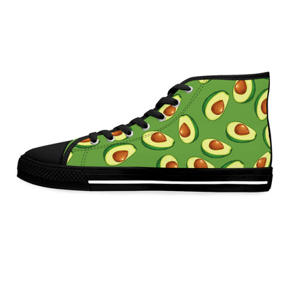 Avocados Women's High Top Canvas Shoes - Sneakers - Black - Left