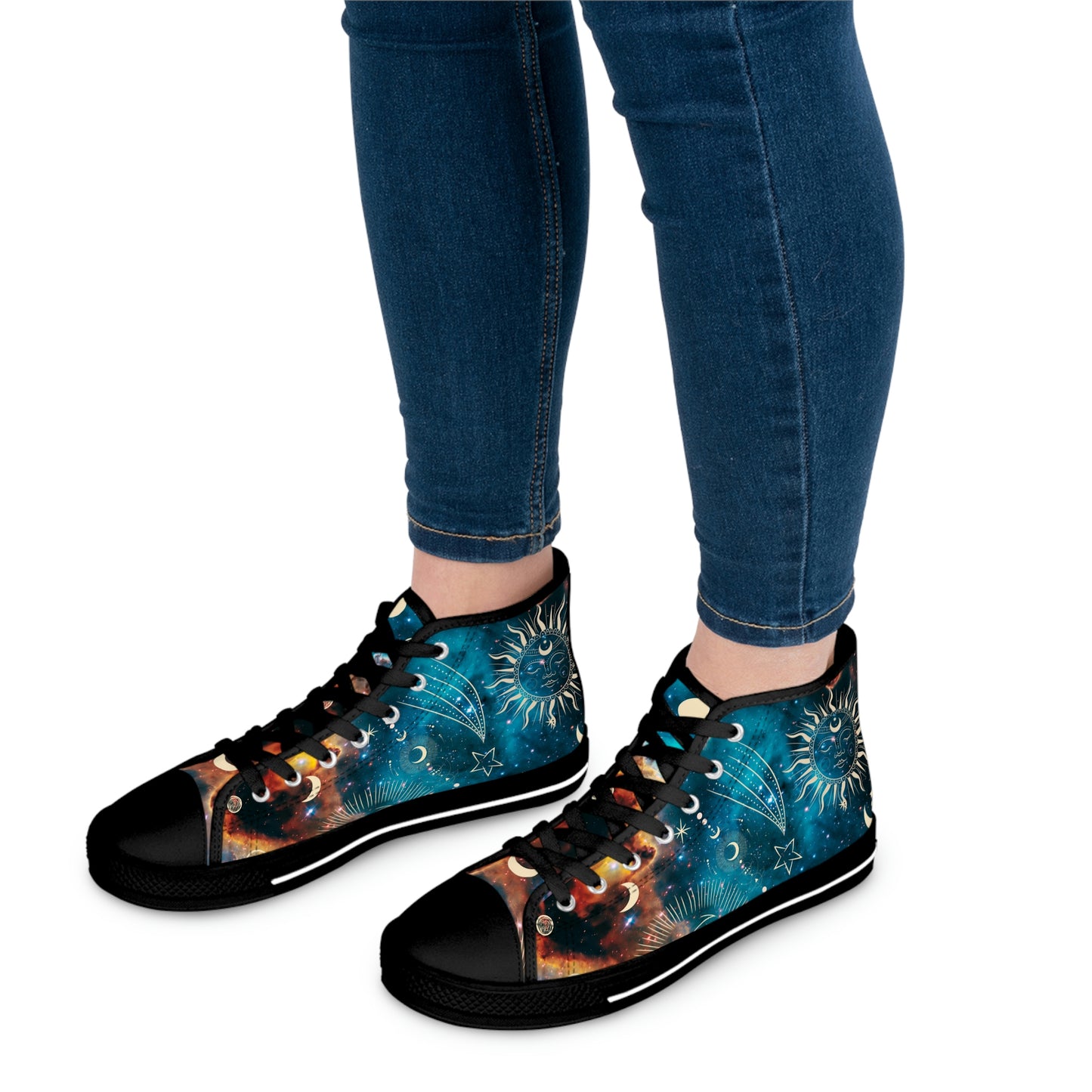 Constellations Women's High Top Canvas Shoes - Sneakers - Black - On The Go