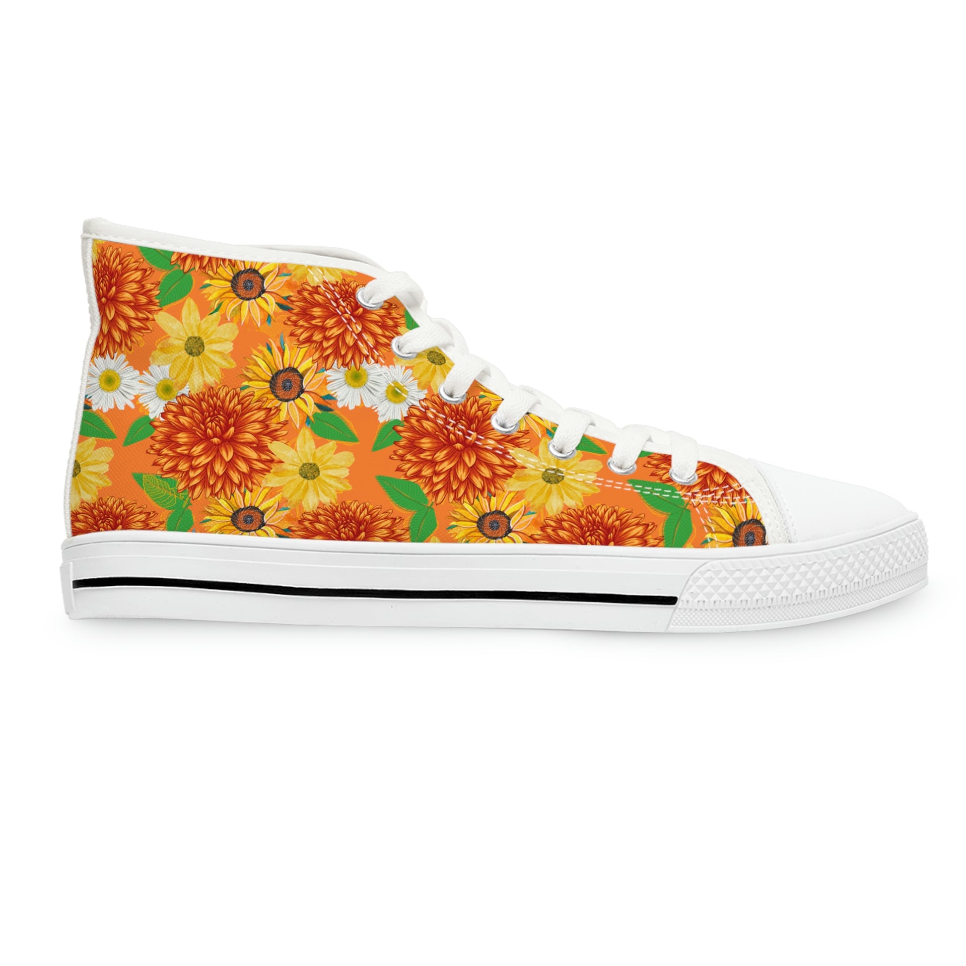 Sunflowers Women's High Top Canvas Shoes - Sneakers - White - Right