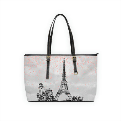 Lady In France PU Leather Shoulder Bag - Leather Tote Bag - Side