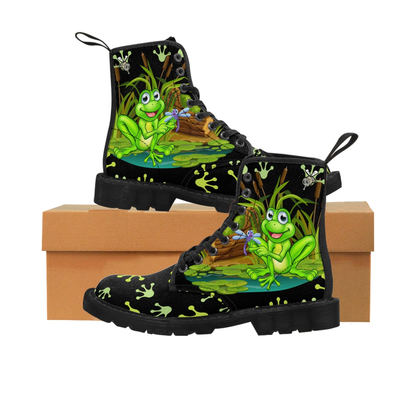 Frog In The Pond Women's Canvas Boots - Women’s Boots - Black