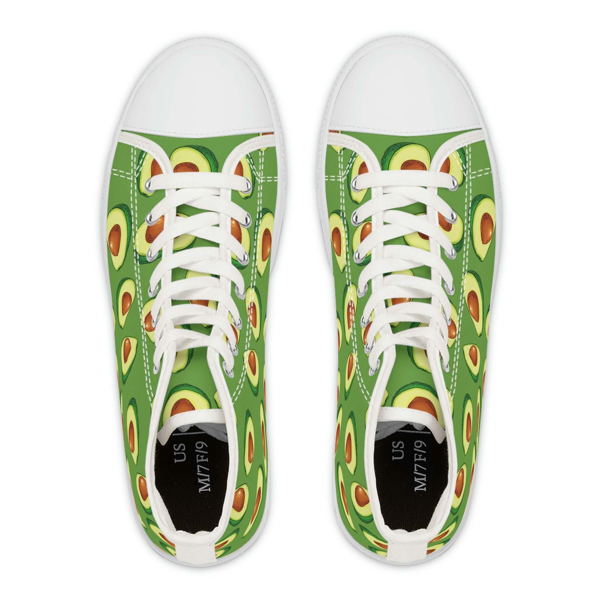 Avocados Women's High Top Canvas Shoes - Sneakers - White - Top