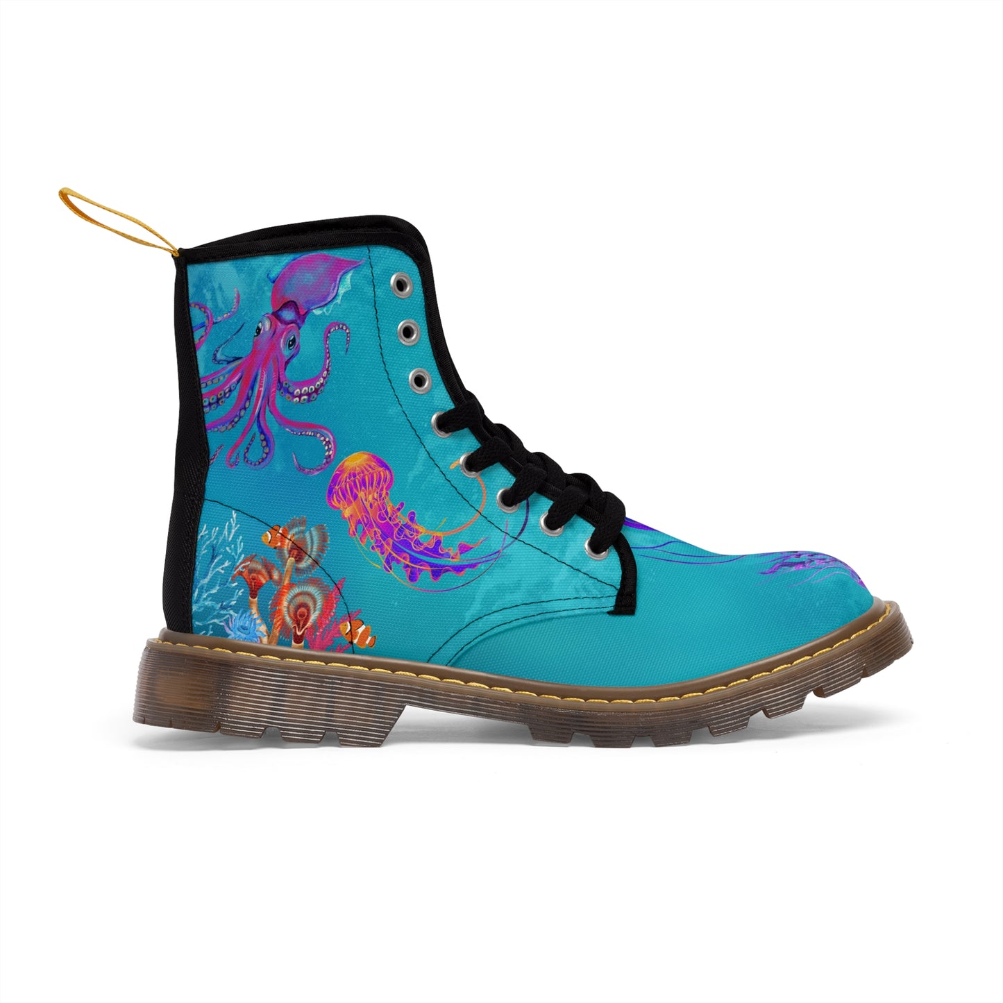 Under The Sea Women's Canvas Boots - Women’s Boots - Brown - Right