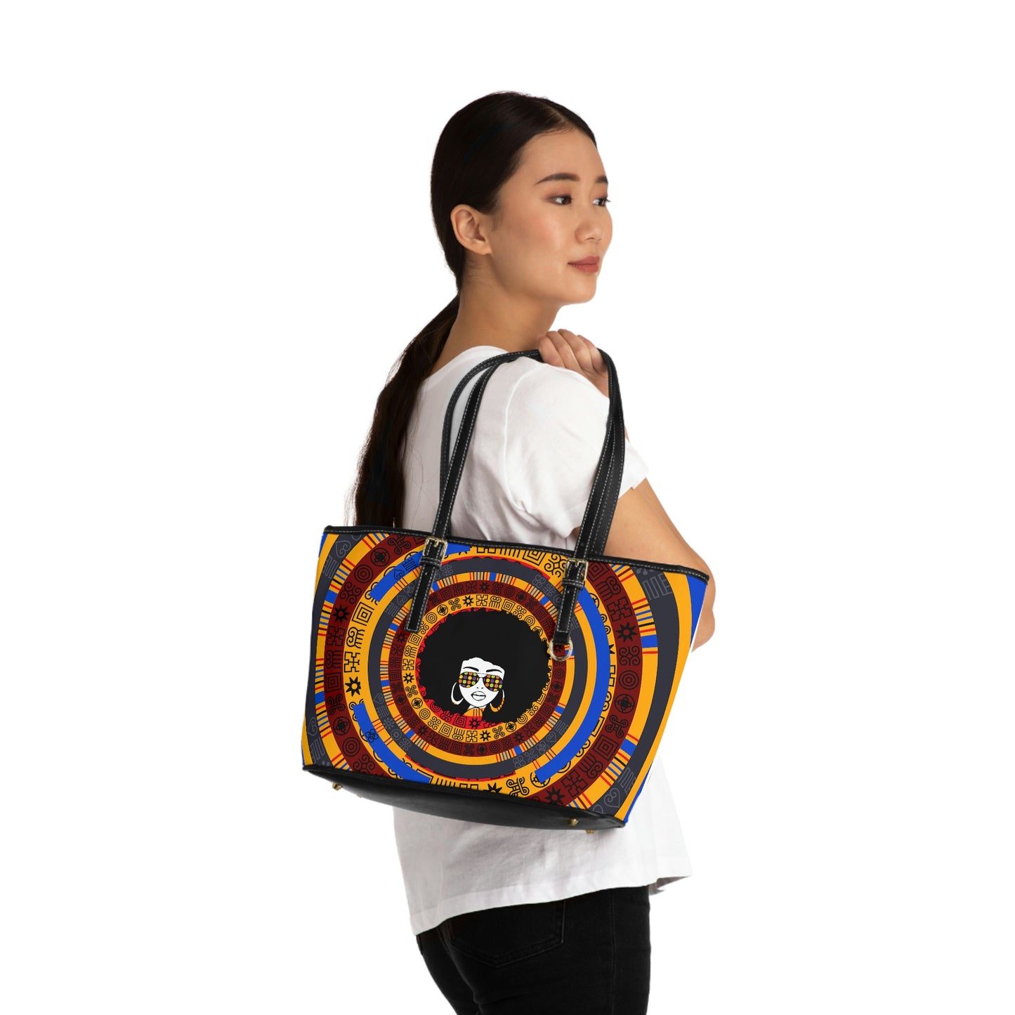 African PU Leather Shoulder Bag - Leather Tote Bag - Stylish