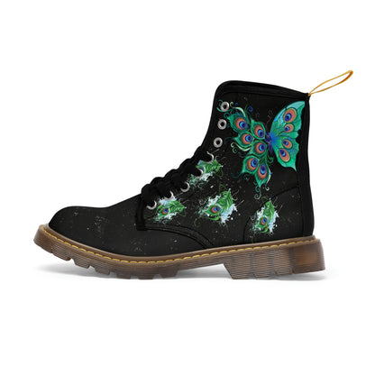 Butterfly &amp; Peacock Women's Canvas Boots - Women’s Boots - Brown - Left