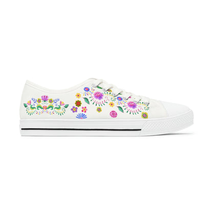 Mexican Motives Women's Low Top Canvas Shoes - Sneakers - White - Right