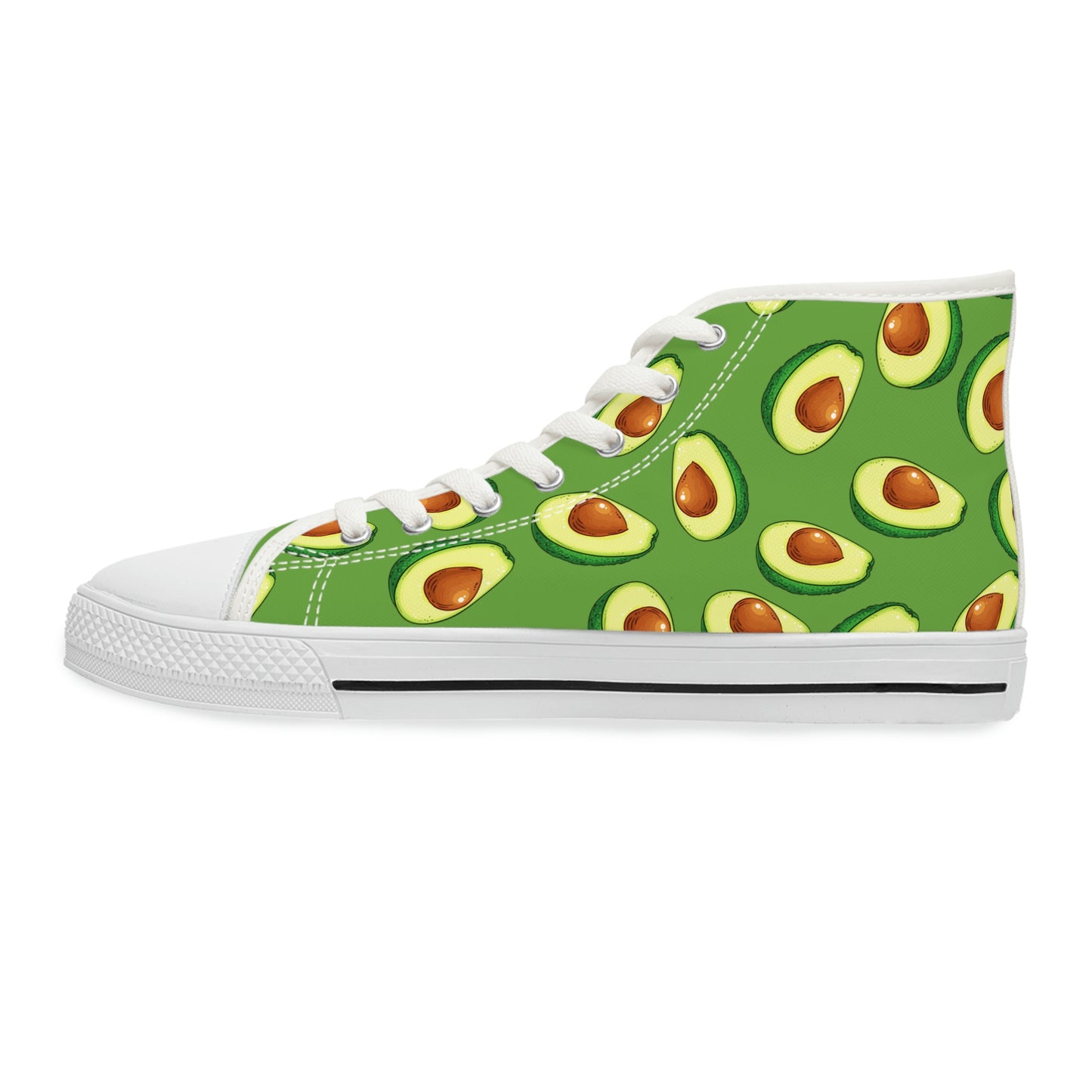 Avocados Women's High Top Canvas Shoes - Sneakers - White - Left