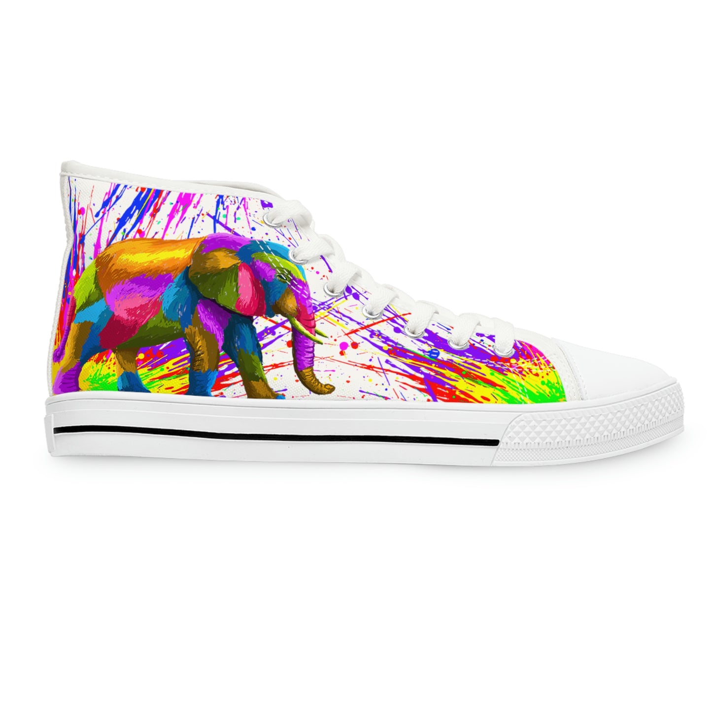 Elephant Women's High-Top Canvas Shoes - Sneakers - White - Right