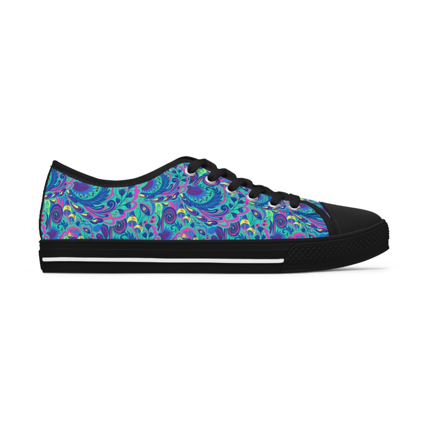 Colourful Hippie Women's Low Top Canvas Shoes - Sneakers - Black - Right