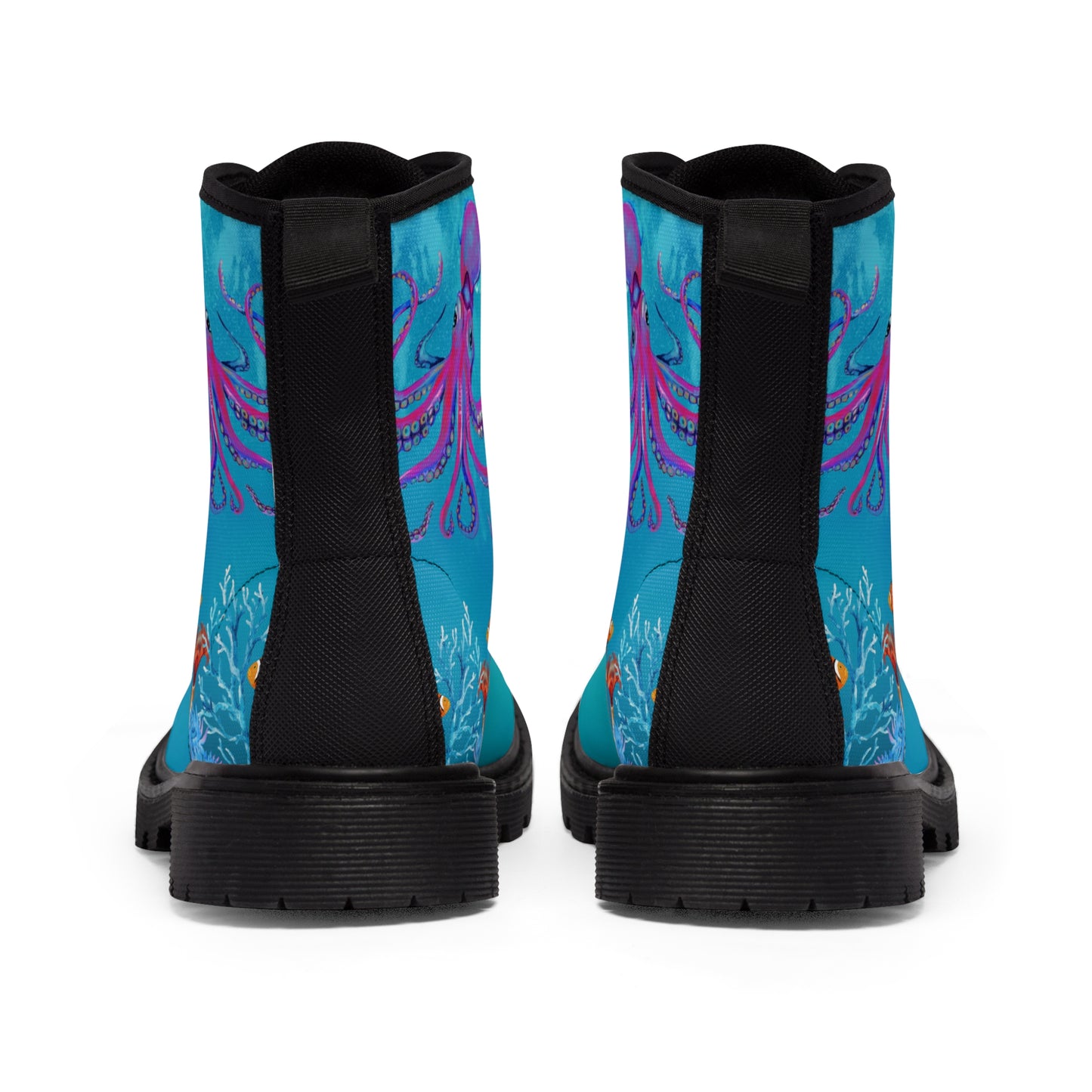 Under The Sea Women's Canvas Boots - Women’s Boots - Black - Back