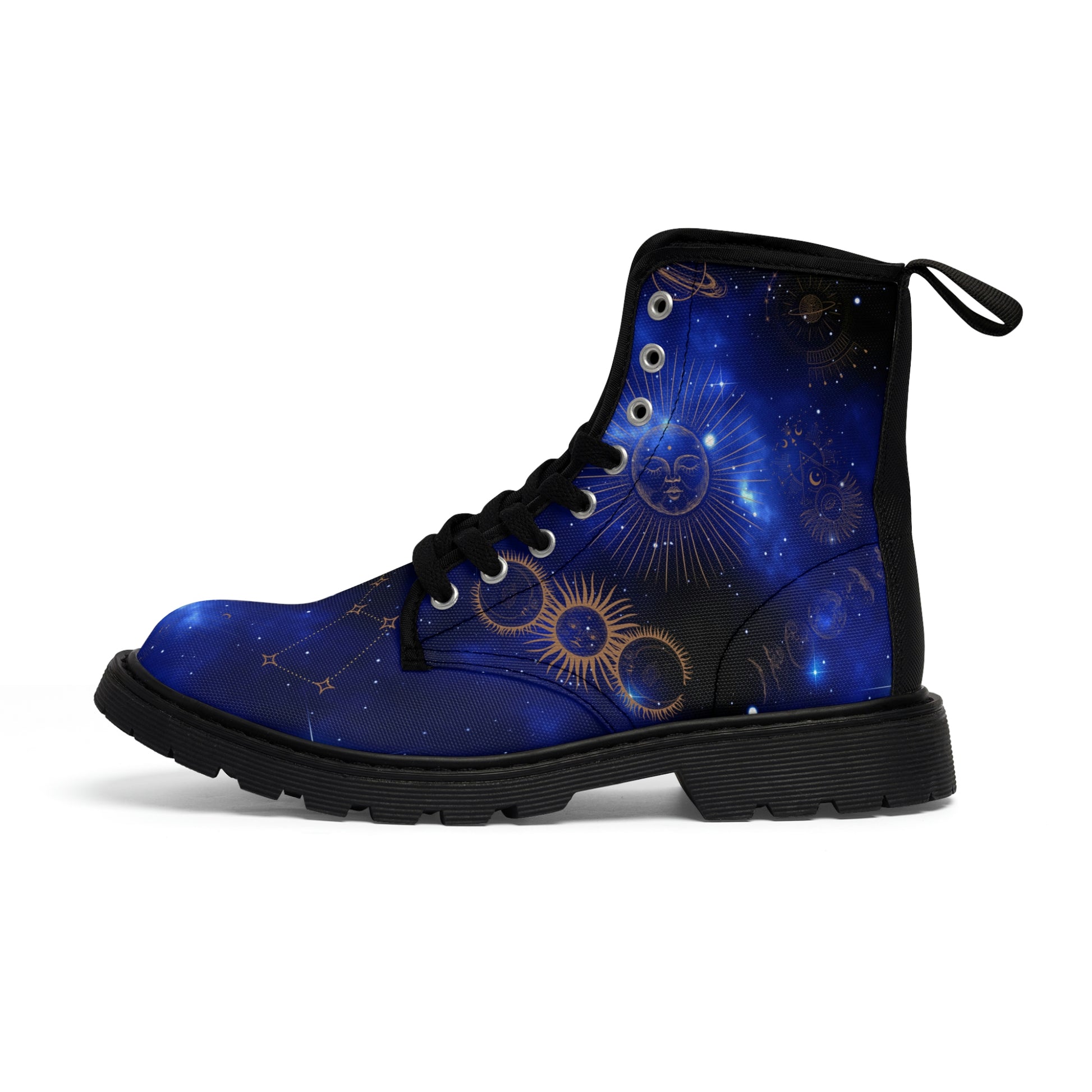 Constellations Women's Canvas Boots - Women’s Boots - Black - Left