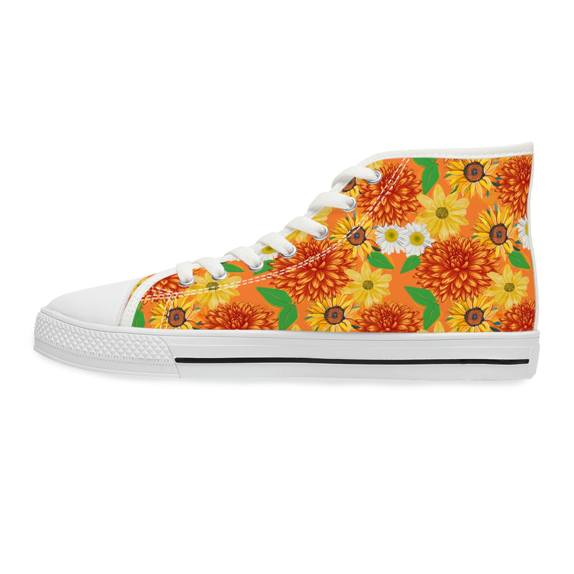 Sunflowers Women's High Top Canvas Shoes - Sneakers - White - Left