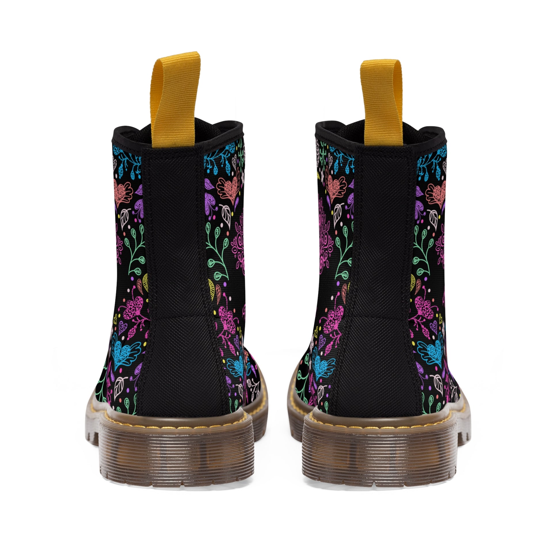 Drawings Women's Canvas Boots - Women’s Boots - Brown - Back