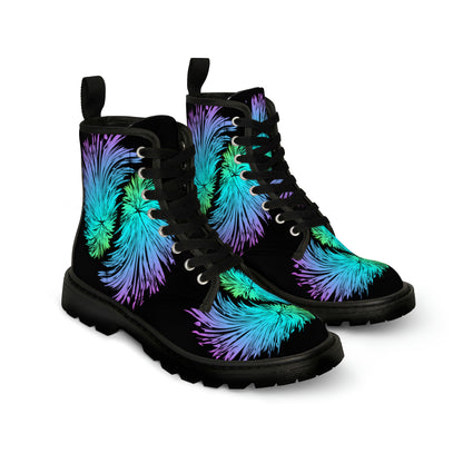 Colourful Feather Women's Canvas Boots - Women's Boots - Black