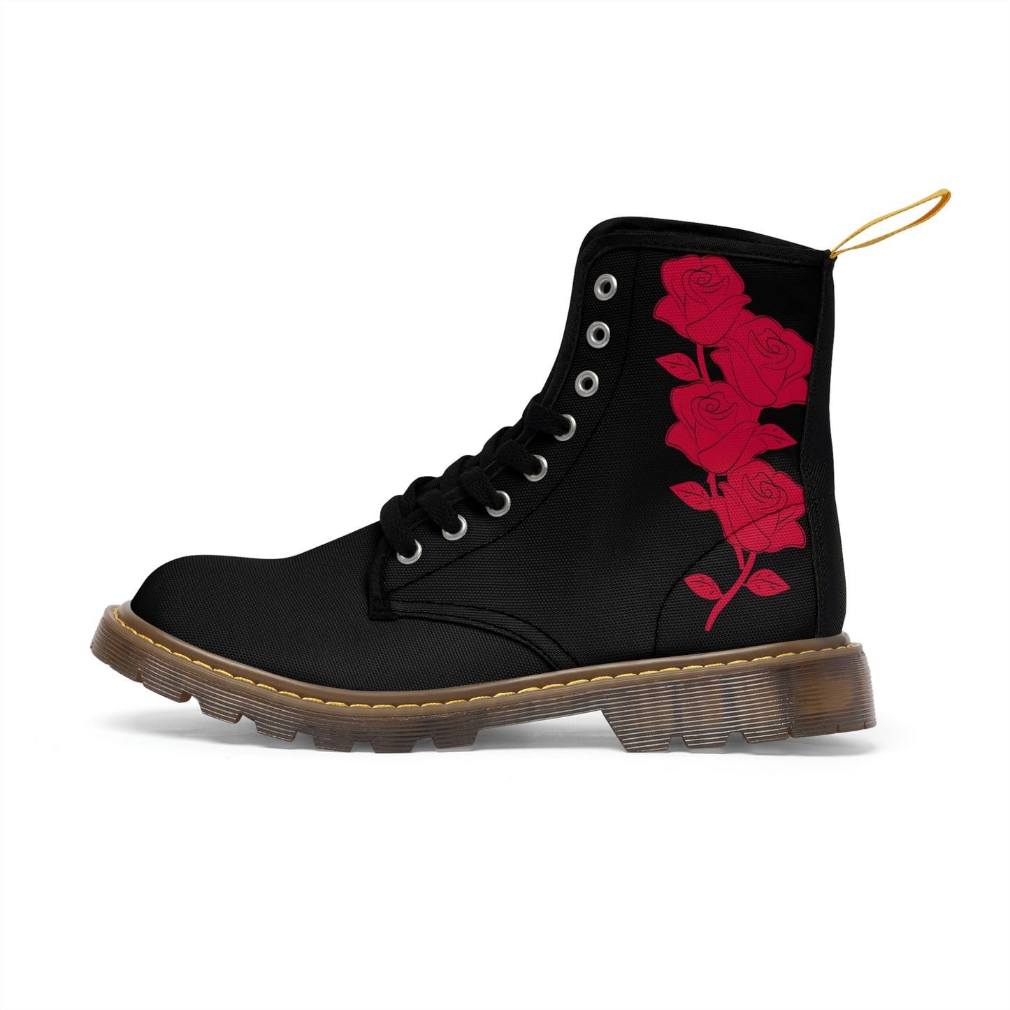 Unusual Black &amp; Red Women's Canvas Boots - Women’s Boots - Brown - Right