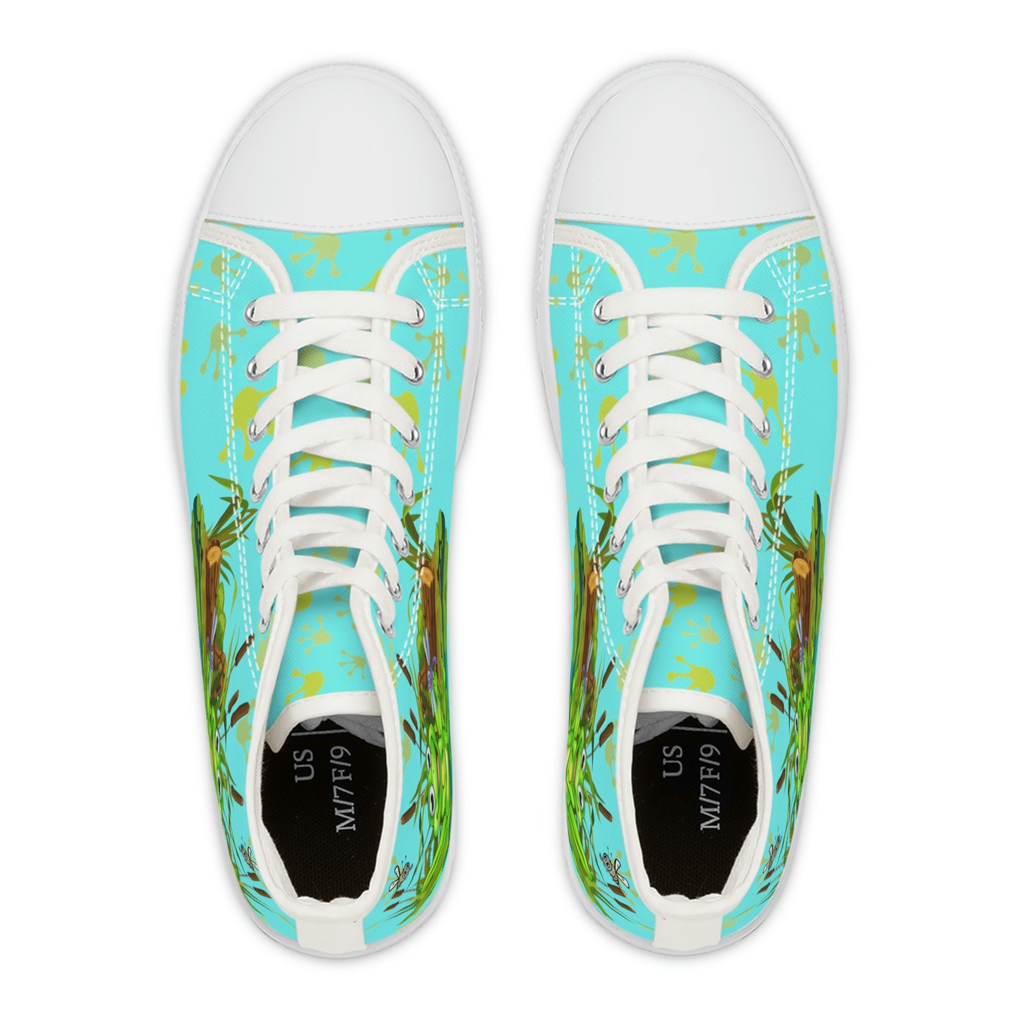 Frog In The Pond Women's High Top Canvas Shoes - Sneakers - White - Top