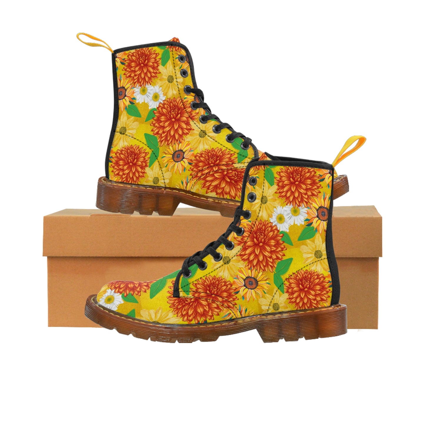 Sunflowers Women's Canvas Boots - Women’s Boots - Brown