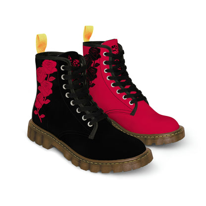 Unusual Black &amp; Red Women's Canvas Boots - Women’s Boots - Brown - On The Go