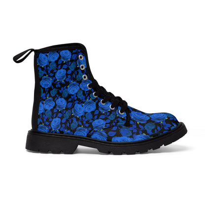 Blue Roses Women's Canvas Boots - Women’s Boots - Black - Right