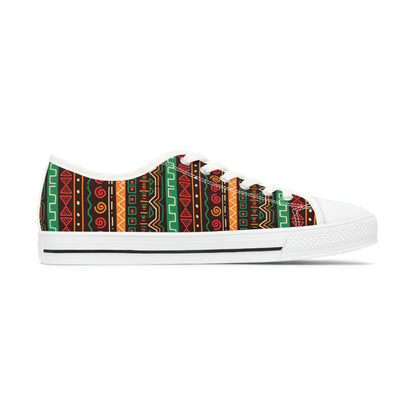 African Pattern Women's Low Top Canvas Shoes - Sneakers - White - Right