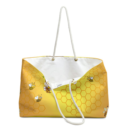 Honey &amp; Bees Weekender Bag - Shoulder Bag - Gym Bag - Weekend Bag